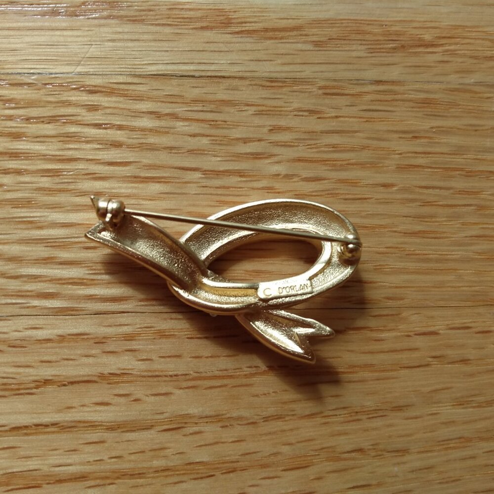 Vintage D'Orlan Buried Treasure Ribbon Knot Brooch Colorful Jewelry Collectible - Picture 7 of 8